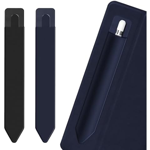 2 Pack Pencil Holder Compatible with iPad Pencil 1st 2nd Generation, YUOROS Apple Pencil Sleeve Attached to Case for iPad 2018 (6th Gen)/ iPad Air/ 9.7 "/ Pro 9.7"/ Pro 10.5"/Pro 12.9" (Blue, Black) Cover