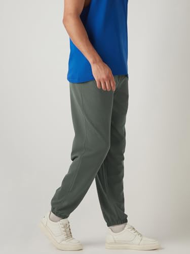 Image of Bewakoof Men's Cotton Regular Fit Joggers|Bewakoof Heavy Duty 1.0 | Track pants for man | Lower for man | Trouser for men | Multipurpose | Mens Lower Activewear | Utility Pockets | Lightweight & Flexible Elastic Waist | Casual Joggers