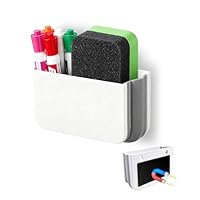 FRETONBA Magnetischer Stiftehalter Faltbarer, Magnetisch Marker Organizer, Magnet Ablage Whiteboard Stifthalter, Markerhalterung für Kühlschrank, Schließfach, Weiß