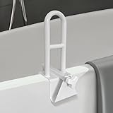 Bathtub Safety Rail Adjustable Shower Grab Bar - White Medical Bathtub Handle Grab Bars for Bathroom, Safety Handle Rail Heavy Duty for Seniors and Elderly