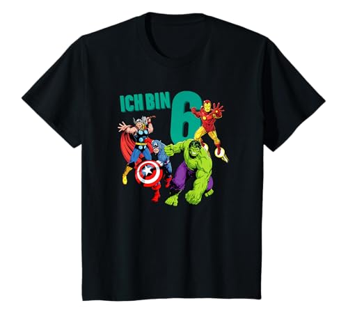 Kinder Marvel Avengers Geburtstag 6 Jahre T-Shirt