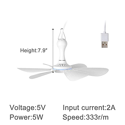 USB Mini Small Ceiling Fan quiet Camping RV Fans Emergency Portable Outdoor Hanging Gazebo Canopy Dorm Fans Silent For Tent,Hiking,Outages Home Room with Remote Battery operated,Power Bank powered - Image 4