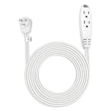 Aurum Cables 10 Feet 3 Outlet Extension Cord 16AWG Indoor/Outdoor Use White - UL Listed