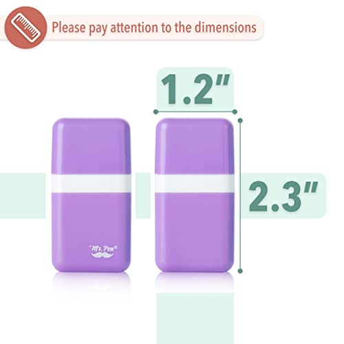 Mr. Pen- Erasers For Kids, 6 Pack, Pastel Colors, Eraser With Cover And Roller, Pencil Eraser Shaving Roller Case #TOP2