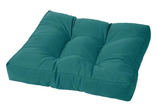 24\" x 20\" x 4\" Tufted Sunbrella Ottoman Cushion (Sunbrella Peacock)