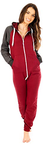 newfacelook Damen Jumpsuit Onesie Schlafoveralls Einteiler Schlafanzug Pyjamas Frauen Overall Cover