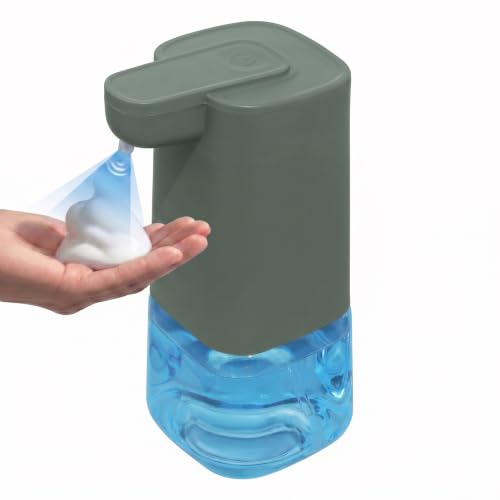 Image of Automatic Foaming Soap Dispenser with 200ml Foaming Handwash Refill Included, 350ml Touchless Soap Dispenser, Smart Infrared Sensor,IPX4 Waterproof for Kitchen & Bathroom (Green)