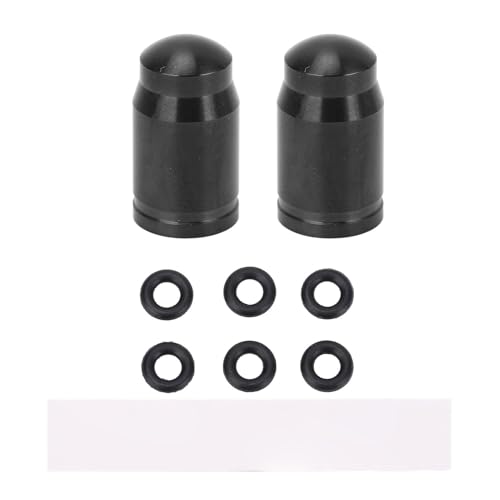 Valve Caps, Ti Alloy Tire Air Valve Stem Cover with Rubber Rings for Mountain Road (Black)