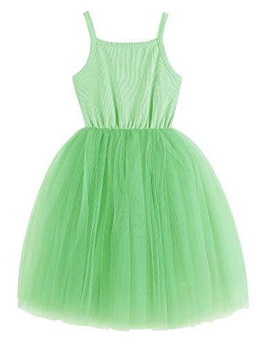 Image of GSVIBK Baby Girls Tutu Dress Sleeveless Toddler Cotton Tulle Skirt Princess Party Prom Dresses
