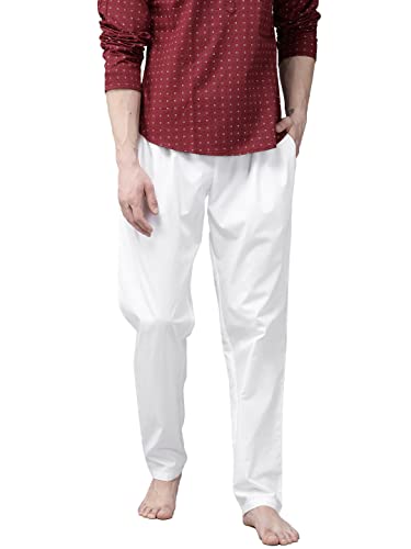 Image of See Designs White Cotton Regular Fit Pyjamas Drawstring Closure