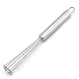 ETZRYSYB Frusta per uova in acciaio inox miscelatore flash con perle Agitatore per uova Montalatte Frullatore Mixer Strumento da cucina per mescolare battere e mescolare