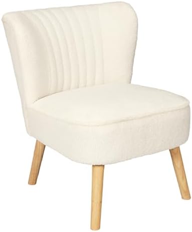 HOME DECO FACTORY Fauteuil Bouclette Érika Blanc