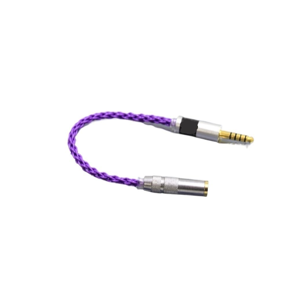 Câble adaptateur HiFi 4,4 mm pour casque audio 4,4 mm vers 2,5 mm mâle vers femelle Violet 1 m