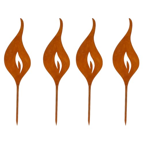 Storm's Gartenzaubereien Rost Flammen 23cm 4er Set zum Stecken