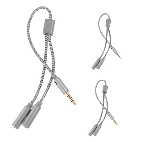 Divisor de cable para auriculares con adaptador de doble conector y cable audio auxiliar