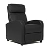 Fdw recliner chair home theater seating reclining sofa push back recliner with lumbar support and leather padded seat backrest for living room black  urban country home decor