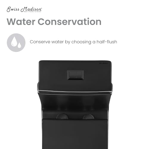 Image of Concorde One Piece Square Toilet Dual Flush in Matte Black, Black Hardware 1.1 /1.6 gpf