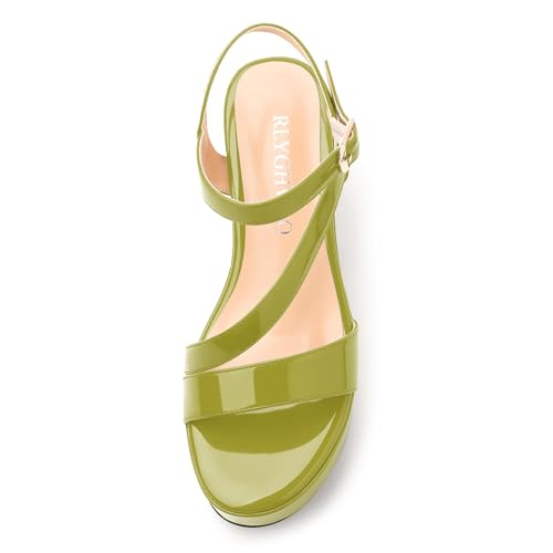 Womens Wedge Sandals, Round Toe Platform Sandals, Adjustable Strap with Buckle Fashion Solid Heeled Sandal for Work Wedding Party3