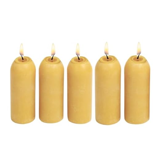 UCO 12-Hour Natural Beeswax, Long-Burning Emergency Candles for Candle Lantern, 5 Pack