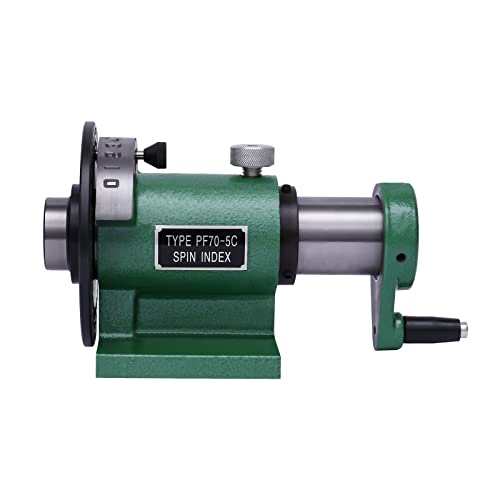 5C Indexing Spin Jigs Fixture Drill Milling Lathe Grinding Indexing Head, Precision Pf70-5C Simple Dividing Head Fast Dividing Drilling 1-1/8” Spin Indexing Fixture for Milling, Drilling