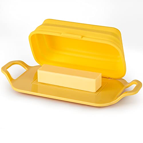 Mozpus Butter Dish - Silicone Butter Keeper Collapsible Stretched - Easy To Clean & Dishwasher Safe #TOP1