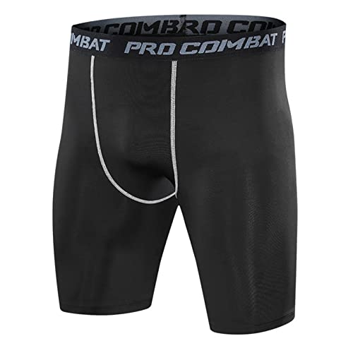 SS COLOR FISH Kompressions-Shorts für Herren, athletische Unterwäsche, cool, schnell trocknend, Baselayer-Shorts für Herren, Workout, Laufhose, Schwarz, 3X-Groß Cover