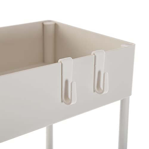 Versa Skuvoy Badezimmer-Hilfsmöbel, Aufbewahrungswagen oder -Karren, mit 5 Einlegeböden und Laufrollen, Maßnahmen (H x L x B) 116 x 18 x 40 cm, ABS und Kunststoff, Farbe: Weiß