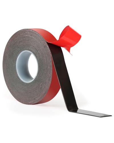 Acual Double Sided Tape Heavy Duty 20mm x 4.7m, 1.1mm Thick Waterproof Acrylic Foam Mounting Tape 5952, Strong Adhesive for Automotive Trim, LED Strips, Car, Home & Office Decor