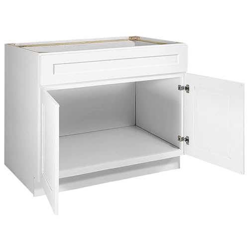 Image of Design House Brookings Kitchen Sink Base Cabinet, 42 inch, White | Floor Mount, Contemporary /Modern, Wood, Kitchen, 561506