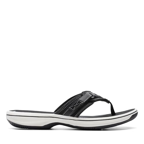 Clarks Cloudsteppers Women's Breeze Sea Flip-Flop, Black Synthetic, 9 Medium US by Clarks - Image 2