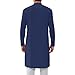 Muslim Clothes for Men Thobe for Men Kaftan Kurta Robe Nightgown Tunic Fashion Party Long Sleeve Shirts Oversized Button Down Shirt Soft O-Neck Solid Fit T-Shirt Gents Navy