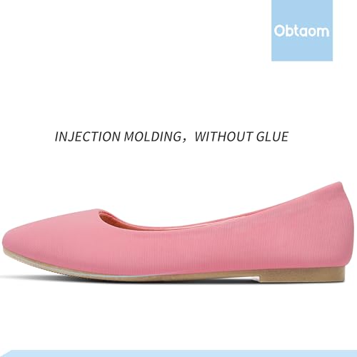 Image of Obtaom Round Toe Women Flat Shoes Slip on Girls Dress Black Ballet Flats