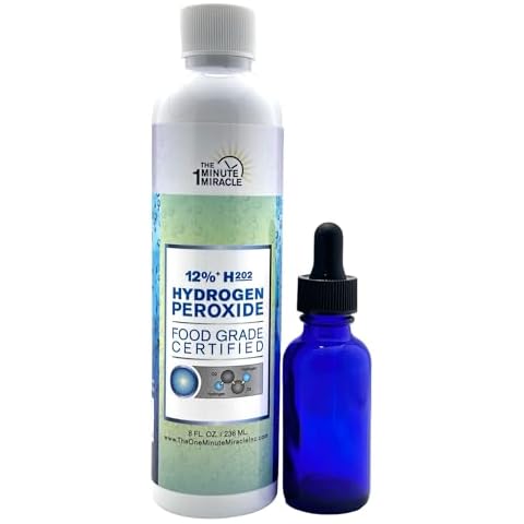 12% Hydrogen Peroxide Medical Food Grade - 8 oz Bottle with 1 Bottle Dropper - Reconmended by The One Minute Cure Book. Cover