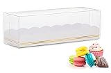 Pack of 10 Macaron Box with Scalloped & Gold Foil Design | Chocolate Covered Strawberry Truffle Boxe
