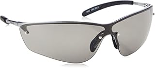Bolle SILPSF Glasses Metal Frame with Tipgrip PC Anti-Scratch and Fog Lens, Smoke