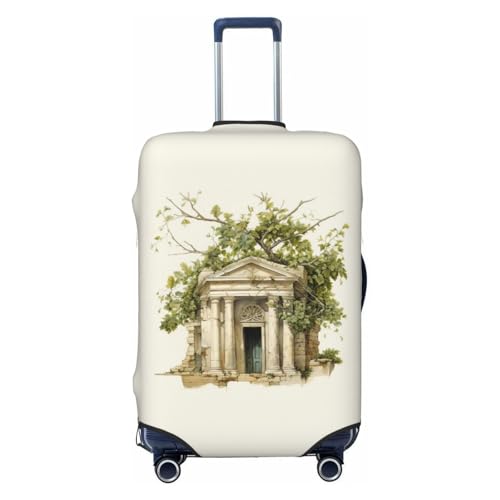 Housse protection valise extensible XL noire motif grec pour bagage rigide et souple de soute