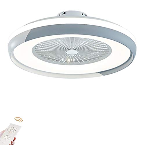 Ventilador De Techo con Iluminación, Ventilador De Luz LED, Velocidad del Viento Ajustable, Regulable con Control Remoto, Lámpara De Techo Moderna De 40W para Dormitorio Sala De Estar Comedor, (Gray) Cover