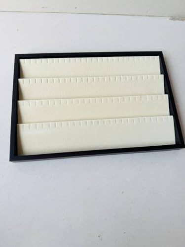 Image of Velvet Jewellry Drawer Organizer Stackable Tray (Wood, Wooden EaRing Cream)