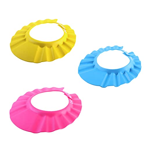 Liummrcy Cappello per Protezione dell'Acqua Baby Shampoo Berretto da Doccia Regolabile Cappello Morbido per Capelli Morbidi per Bambini per Bambini Bambini 3 Pezzi per Berretto per Baby Shampoo