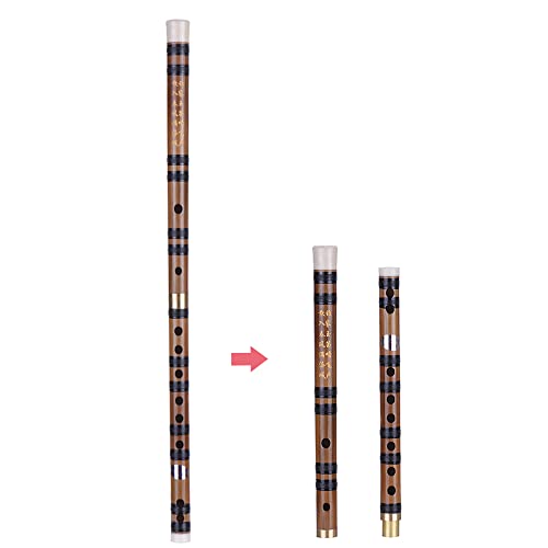 Mewmewcat Pluggable Handmade Bitter Bamboo Flute/Dizi Traditional Chinese Musical Woodwind Instrument In E Key For Beginner Study Level,Handmade Flute #TOP6