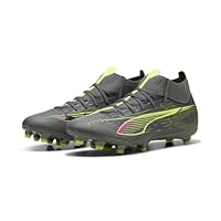 PUMA Unisex Ultra 5 Match+ FG Soccer Shoe, Matte Aged Silver-Yellow Alert Aged Silver, 10 UK