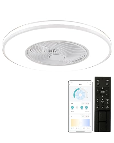 【360度首振り 省エネ 冷暖室に適用 】XINGMU LED シーリングファンライト 屋内用天井扇風機 直径50CM 最大3900LM 調光調色 風量 6階段調整 静音 薄型 空気循環 安心 安全 照明器具 APP遠隔操作 リモコン付き ホワイト