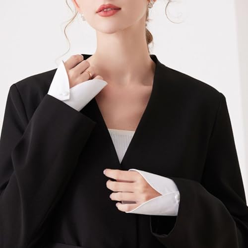 YEKEYI Women Detachable False Collar Wrist Cuffs Fake Sleeve Cuffs Collar Half Shirt Collar2