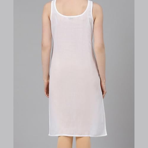 Image of Women's Sleeveless Cotton Inner Slip Dress Round Neck Soft Comfortable Fit Full Length Camisole Innerwear Summer top Undergarment for Girls
