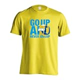 [アートワークスコウベ] バレーボール Tシャツ 半袖 GO UP AND NEVER GIVE UP ユニセックス S イエロー