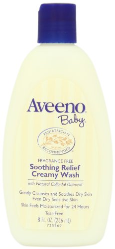 Image of Aveeno Baby Soothing Relief Creamy Wash, Fragrance Free, 8 Fl Oz (Pack of 2)