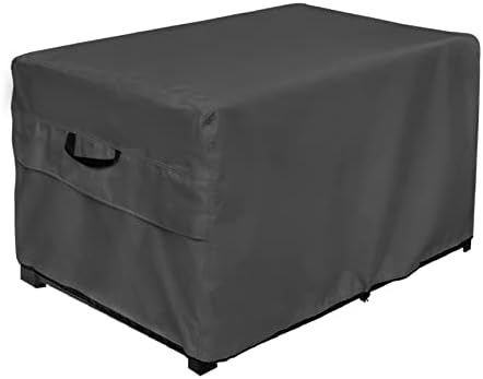 ULTCOVER Patio Deck Box Cover Waterproof for Outdoor Rectangular Resin Storage Box 63-78 Gallon, 46L x 22W x 24H inch Black