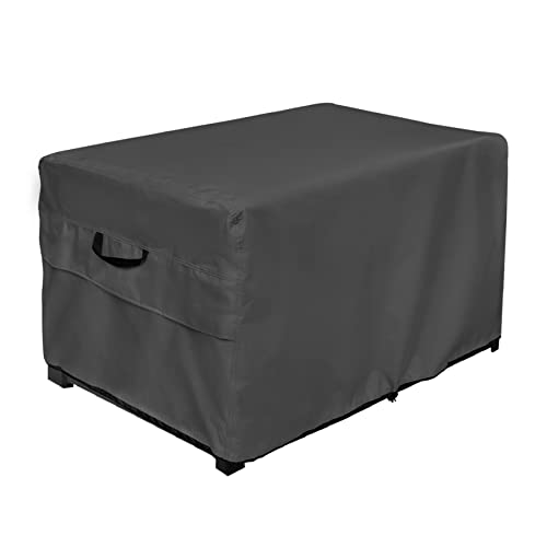 Ultcover Patio Deck Box Cover Waterproof For Outdoor Rectangular Resin Storage Box 63-78 Gallon, 46L X 22W X 24H Inch Black #TOP2