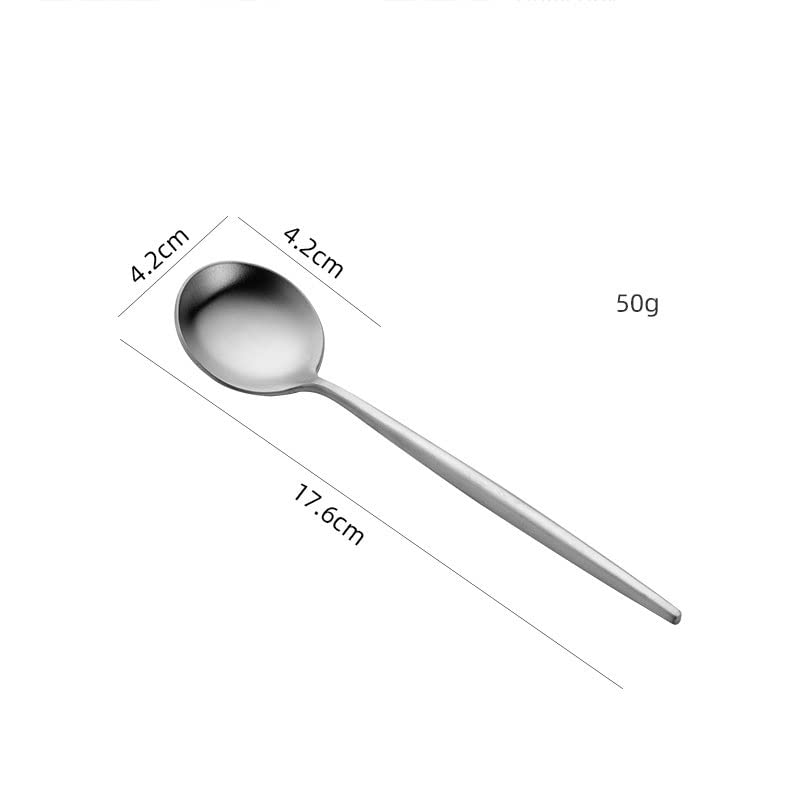 Set Cucchiaio da tavola Cucchiaio in Acciaio Inox 304 Smerigliato, for Uso Domestico Uomo d'ufficio, Cucchiaio da zuppa Durevole Cucchiaio da tavola/Mestoli da minestra (Color : 4)