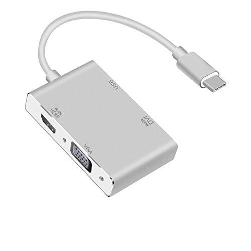 USB 3.1 Type C to HDMI Adapter, Topoint USB-C to HDMI DVI 4K VGA USB Adaptor Converter for 2016/2017/2018 MacBook/MacBook Pro, 2018 MacBook Air